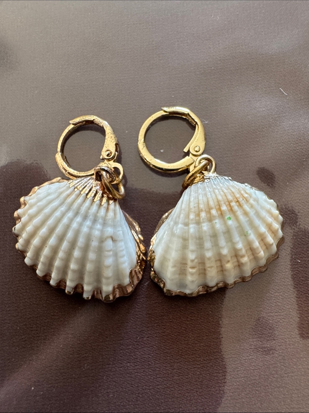 Gold & White Shell Drop Earrings - Beach-Inspired Women’s Jewelry